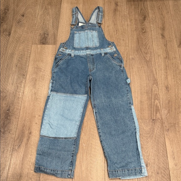 Cotton On Denim - Cotton On Patchwork Two-Tone Blue Denim Overalls